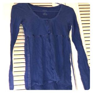 Blue Long Sleeve Tie Shirt